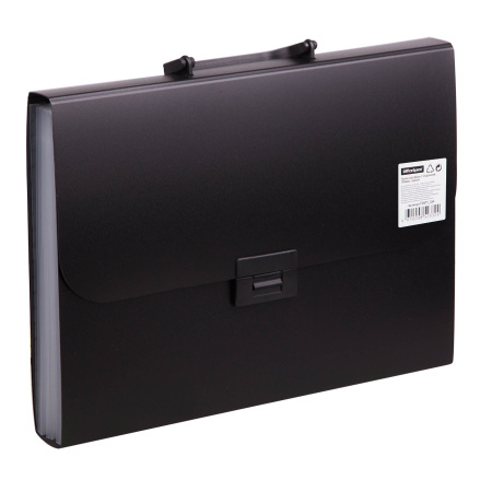 Папка-портфель пластиковый, 7 отделений, OfficeSpace, черный F06P1_334