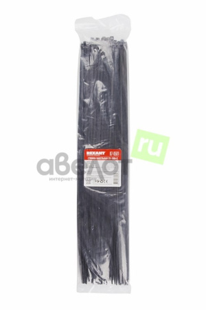 Стяжка(хомут) кабельная нейлоновая 500х4.8, черный, упаковка 100штук, Rexant 07-0501