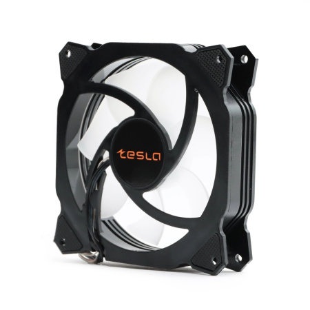 Кулер в корпус 120x120x25 TESLA RGB120 RB (hydrodynamic/1200rpm/3pin+molex,черный,FRGB)[TSL-120-RB]