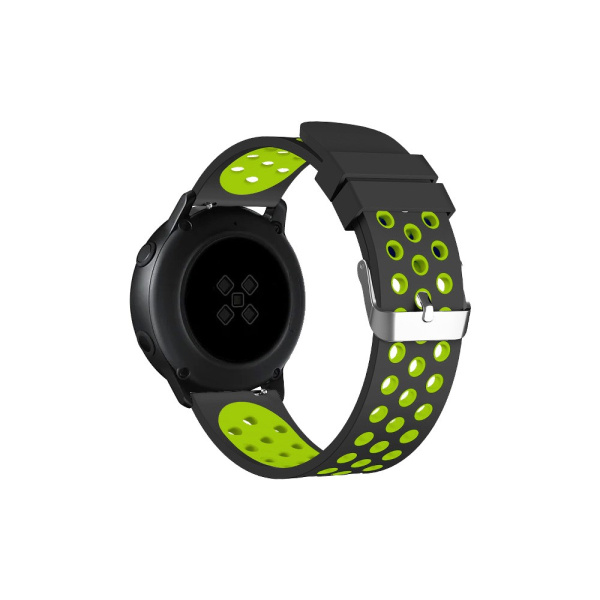 Ремешок спортивный силиконовый для Samsung Galaxy Watch Active/Active2 DF sSportband-01 (black/green