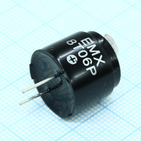 излучатель(зуммер) электромагнитный  6в, 50ом, 2.05кГц, 80дБ, EMX-8T06P