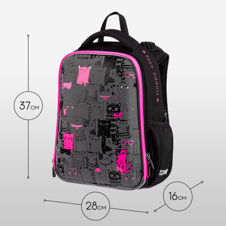 Ранец Berlingo Expert "Happy Cats" 37*28*16см, 2 отделения, 2 кармана RU-EX-1104