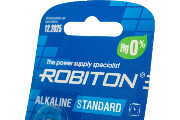 Батарейка AG4 (LR66, LR626, 177), 1.5в, Robiton, упак. 5шт