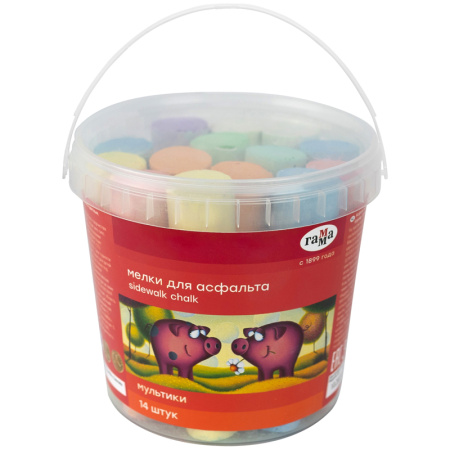Набор цветного мела 6цв. 14шт. Гамма "Мультики" для асфальта (171220211)