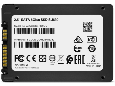 SSD-накопитель 960Гб ADATA SU630 [ASU630SS-960GQ-R] (QLC 3D NAND,520/450 Мб/с)