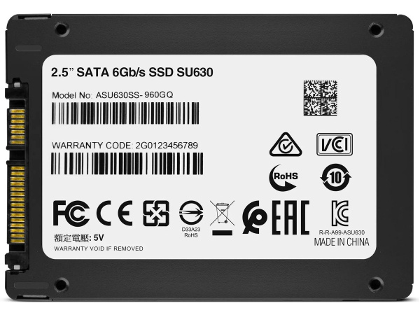 SSD-накопитель 960Гб ADATA SU630 [ASU630SS-960GQ-R] (QLC 3D NAND,520/450 Мб/с)