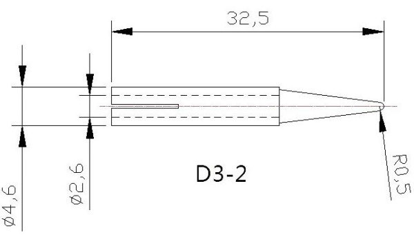 Жало паяльника long life D3-2, для паяльника ZD-20A