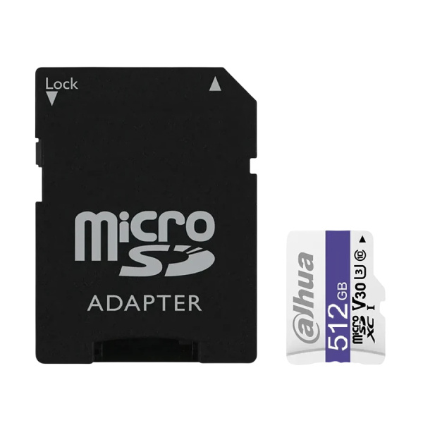 Карта памяти microSDXC 512Gb Dahua UHS-I U3 V30 [DHI-TF-C100A-512GB](SD адаптер)