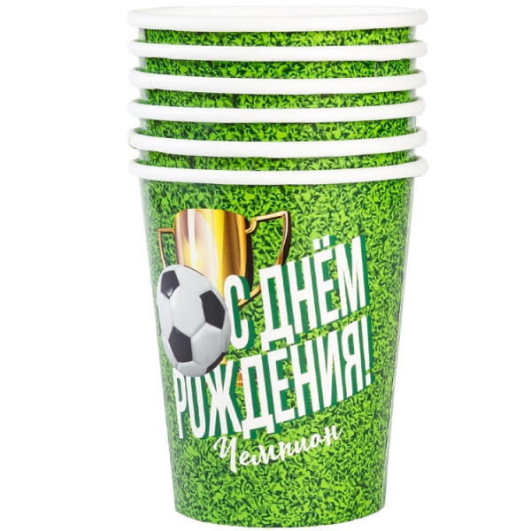 Бумажные стаканы "Футбол" 6шт (1502-5267)