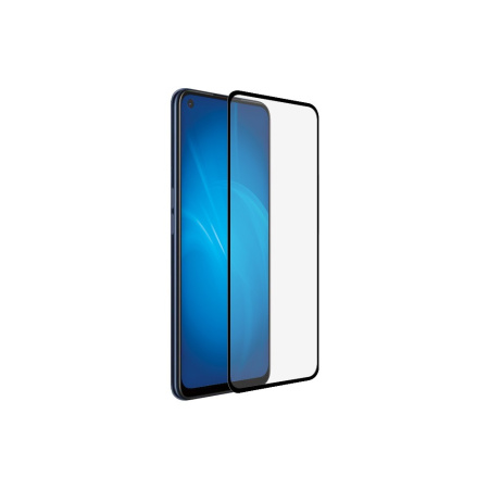 Защитное стекло для Oppo A52/72 с цветной рамкой (fullscreen+ fullglue) (DF oColor-15) (black)