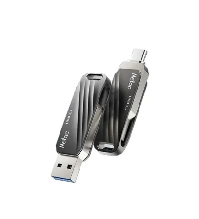 Флеш-накопитель USB3.0+Type C 32GB Netac US11 (NT03US11C-032G-32BK) черно-серебристый