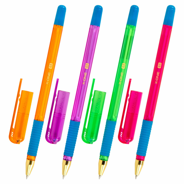 Ручка шариковая BRAUBERG "X-ONE NEON" 0,35мм., синяя (143987)