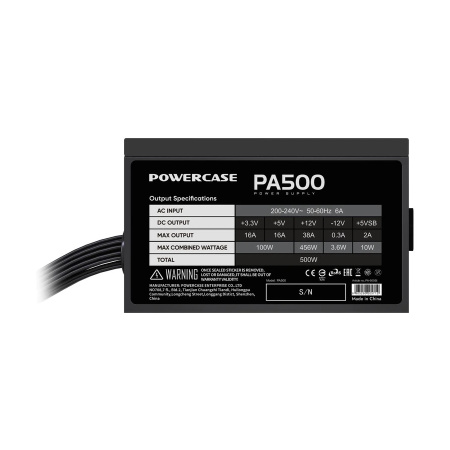 Блок питания 500Вт Powercase PA500 (APFC,120мм,2PCI-E,5SATA)[PA-500SI]