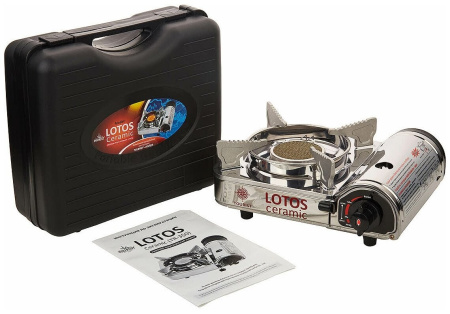 Газовая плита Tourist Lotos Ceramic TR-350 портативная, керамическая, в кейсе