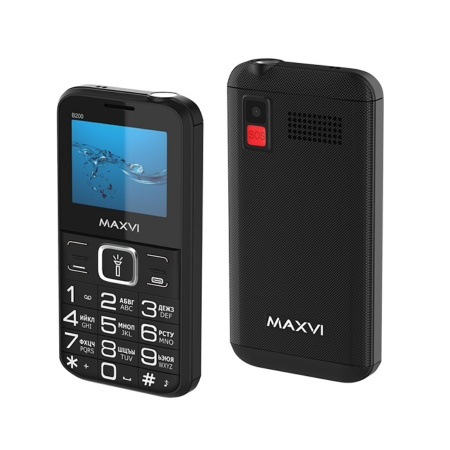 Сотовый Maxvi B200 Black 2sim/1.77"/160*128/microSD/0.3МП/Bt/1400мАч/моноблок