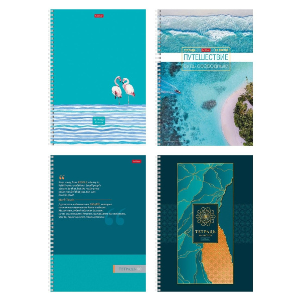 Тетрадь А4 80л. кл. "Ассорти" Hatber, гребень 066144 (80Т4В2гр)