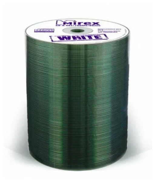 Диск CD-R 100шт Mirex White 700Mb 48x bulk Thermal Print  (UL120037A8T)