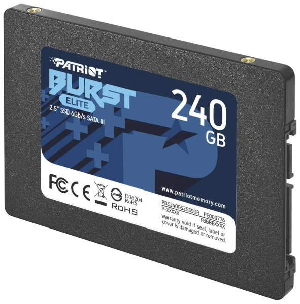 SSD-накопитель 240Гб Patriot Burst Elite [PBE240GS25SSDR](TLC 3D NAND, 450/320 Мб/с)