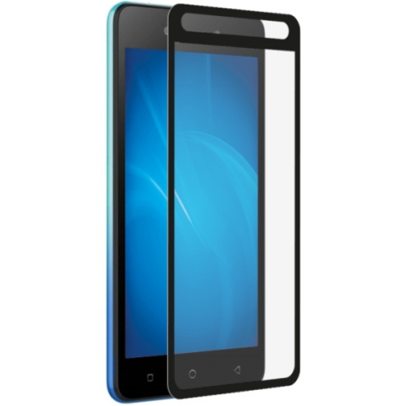 Защитное стекло для Itel A16 Plus с цветной рамкой (fullscreen+fullglue) (DF itColor-04) (black)