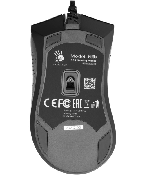 Игровая мышь USB A4Tech Bloody P90s оптическая, 8000dpi, 7кн., Black