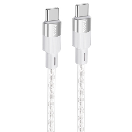 Кабель USB Type-C (m) - USB Type-C (m) HOCO X99 1м, 3A, силиконовый, прозрачный/серый