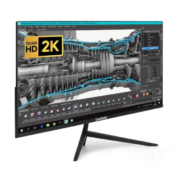Монитор 27"/ExeGate/ES2707CA/SmartView/Черный/IPS/2560x1440/75Hz/HDMI/DP/USB/FreeSync/2K/WQHD