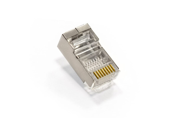 Коннектор - RJ-45 5E_уп_100шт ExeGate PL45-C5-8P8C-SH-100 экранированные, под одножильный кабель 