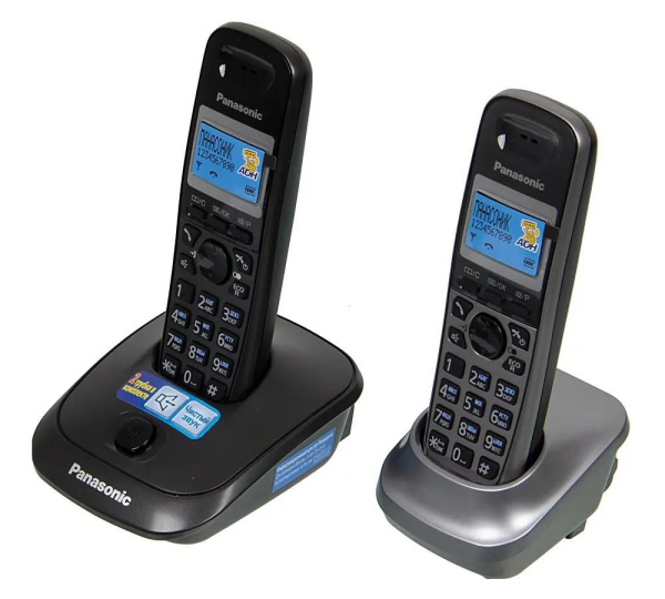 Радиотелефон Panasonic KX-TG2512RU2,темно-серый\серый 2трубки/50м/300м/АОН/книга_50номеров/спикерфо