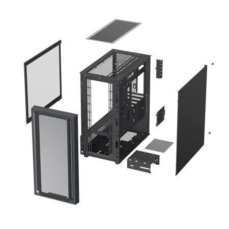 Корпус mATX Б_БП XASTRA A411M 4ARGB-FC Black (USB3.0,Audio,черный,Mesh,4х120мм ARGB+PWM FC fans,CPU Cooler до 165мм, VGA до 340мм)