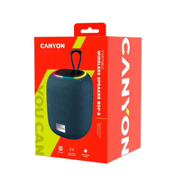 Портативная колонка CANYON BSP-8  10Вт BT 5.2, microSD, Серый (DL1CNECBTSP8G) 