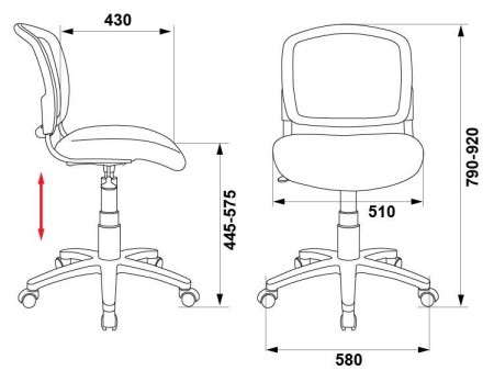 Кресло офисное БЮРОКРАТ CH-296NX/15-21  спинка сетка черная, сиденье черное 15-21 (956343)