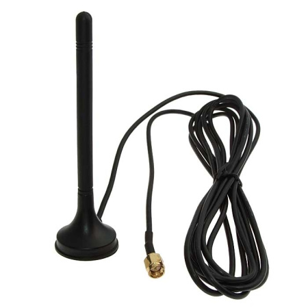 Антенна WI-FI 2400..2483мгц, 2дБ, 110мм на подставке, RG174 2.9м, SMA-M, 2.4G-XXP-SMA-P