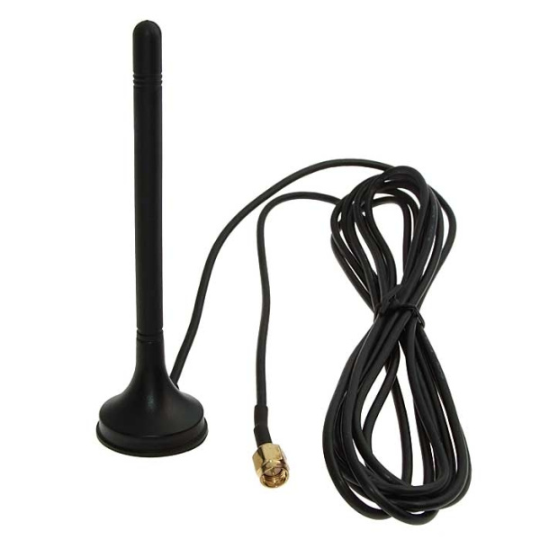 Антенна WI-FI 2400..2483мгц, 2дБ, 110мм на подставке, RG174 2.9м, SMA-M, 2.4G-XXP-SMA-P