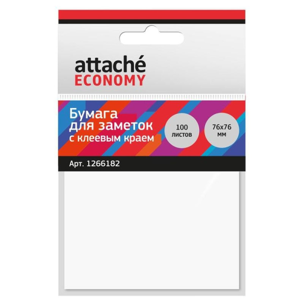 Блок самоклеящийся Attache 76*76мм. 100л., белый (1266182)