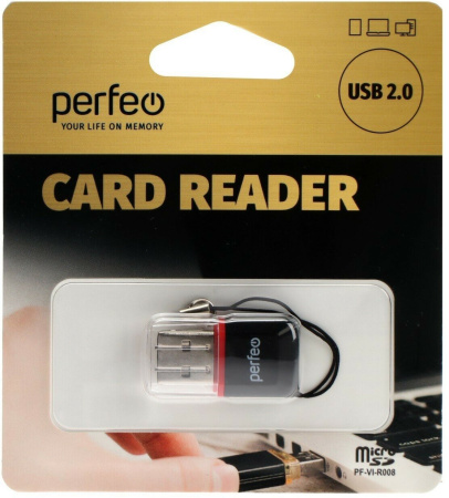 Картридер внешний Perfeo Micro SD PF-VI-R008 черный
