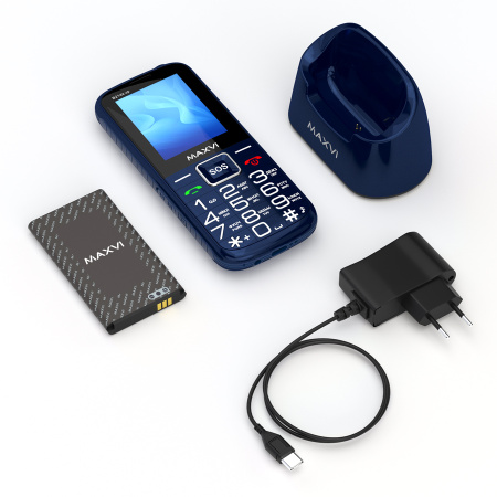 Сотовый Maxvi B21ds up Blue 2sim/2.4"/320*240/microSD/1.3МП/Bt/2300мАч/моноблок