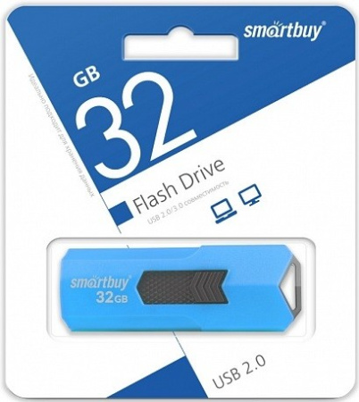 Флеш-накопитель USB2.0 32GB SmartBuy STREAM (SB32GBST-B) голубой