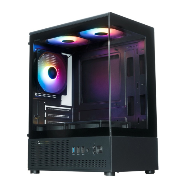Корпус mATX Б_БП XASTRA Q300M 5ARGB-C6 (USB3.0,Audio,черный,5х120мм ARGB,ARGB+PWM HUB 6port,CPU Cooler до 163мм, VGA до 280мм,"аквариум")