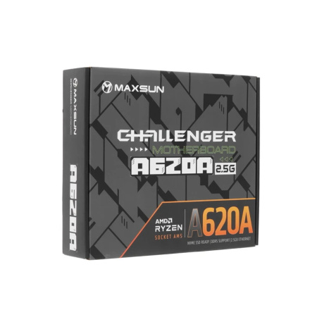 Мат.плата SocAM5 AMD A620 MAXSUN MS-Challenger A620A 2.5G (mATX,2DDR5,M.2,PCI-E16,PCI-E,HDMI,VGA,PC6400)