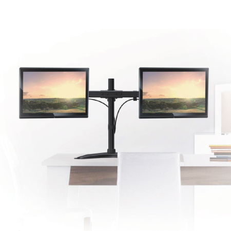 Кронштейн для монитора Arm media LCD-T52 black на 2 монитора, наклонн-поворотное, 15-32", до 20кг