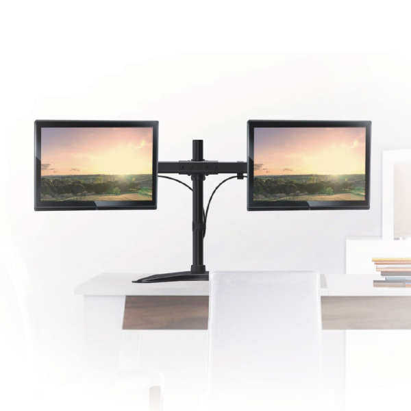 Кронштейн для монитора Arm media LCD-T52 black на 2 монитора, наклонн-поворотное, 15-32", до 20кг