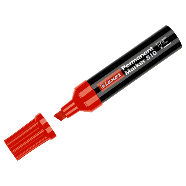 Маркер промышленный LUXOR "510" красный, скошенный, 5-7мм (3163)