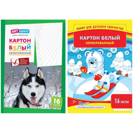 Картон белый А4 OfficeSpace 16л. немелованный (Нкн16б_6962 / 220683)