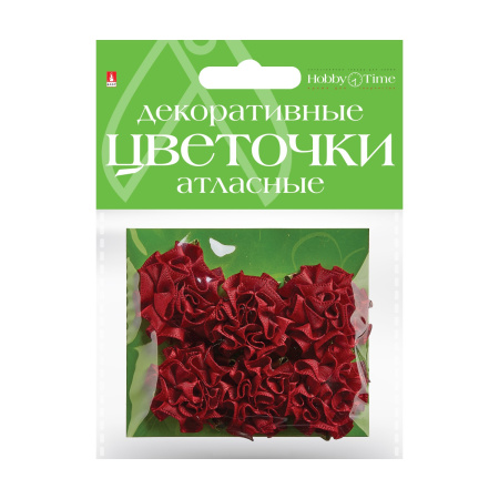 Декоративные украшения из ткани, атласные, набор №2, "Цветы" Hobby Time 2-399/02