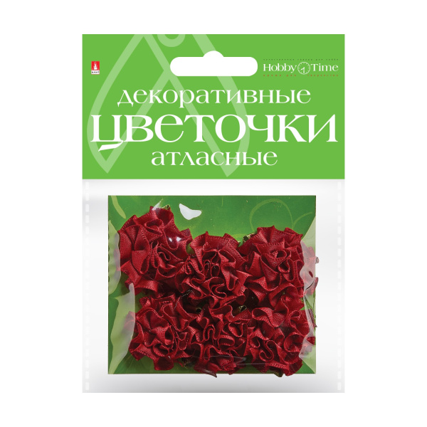 Декоративные украшения из ткани, атласные, набор №2, "Цветы" Hobby Time 2-399/02