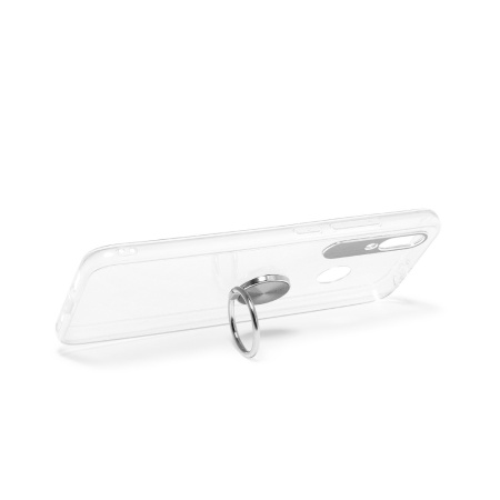 Чехол силиконовый для Xiaomi Redmi 7 DF xiTRing-03 silver с кольцом-держателем