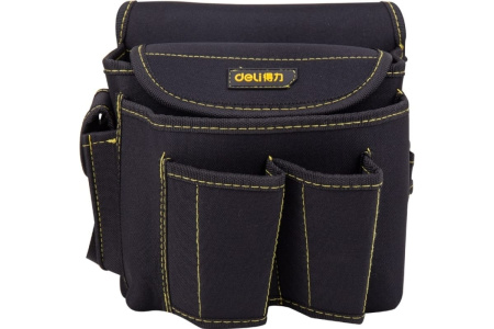 Сумка на пояс монтажника Deli DL-P4  220 x 200 x 140мм, 6 карманов, ткань Оксфорд 600D