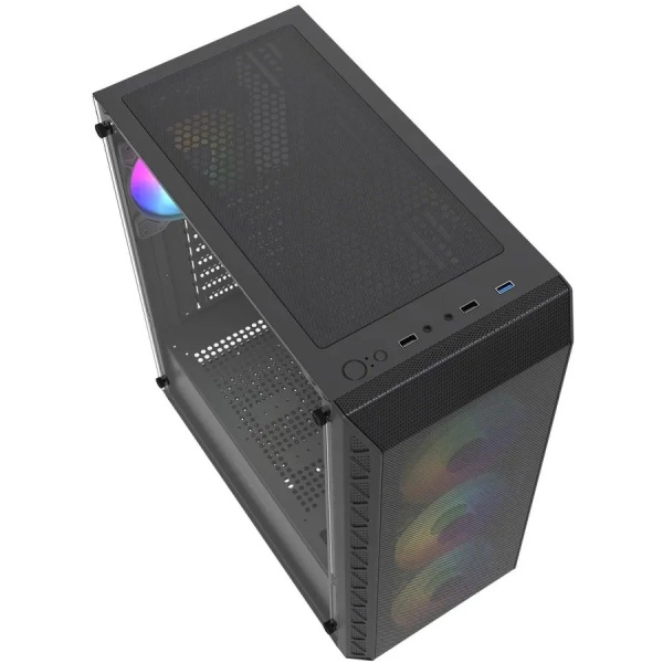 Корпус ATX Б_БП Powercase Mistral S4B ARGB (USB3.0,Audio,черный,Mesh,TG,4х120мм ARGB PWM fans,CPU Cooler до 160мм, VGA до 310мм)[CMSB-A4]