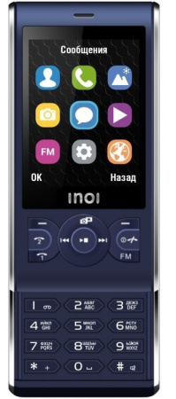 Сотовый INOI 249S Синий 2sim/2.4"/32Mb/microSD/0.1Мп/Bt/1000мАч/слайдер
