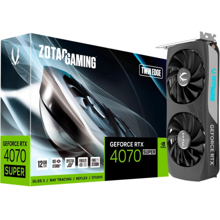 Видеокарта GeForce RTX4070 SUPER Zotac 12Гб Twin Edge GDDR6X,192bit,HDMI,3DP (ZT-D40720E-10M) ret